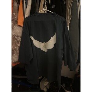 Men’s Yeezy Gap Balenciaga Navy Blue Dove Oversized Shirt Size XS Kanye West